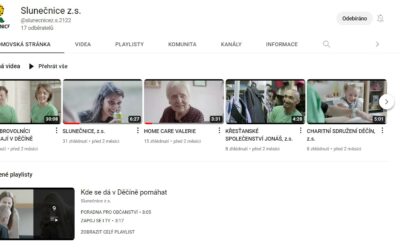 Slunečnice z.s. založila vlastní YouTube kanál