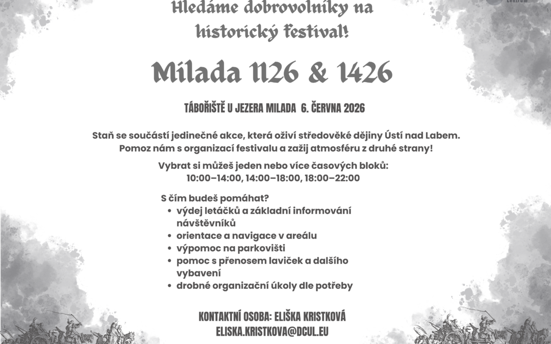 Hledáme dobrovolníky – akce Milada 1126 – 1426